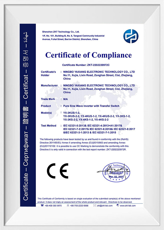 Certificado YX-3KUS-1-2_ROHS